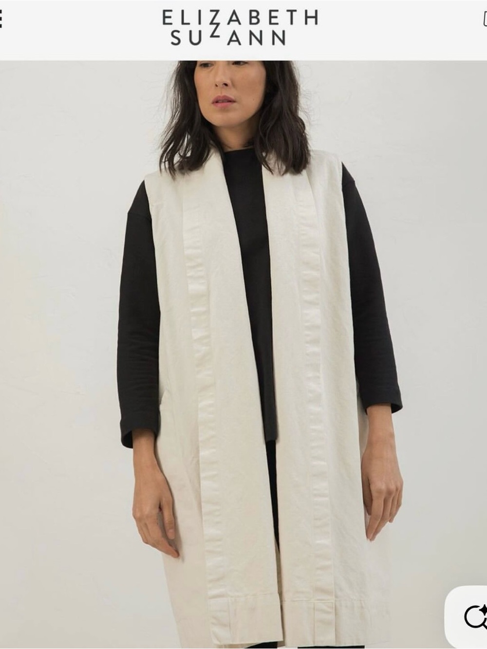 Elizabeth Suzann Ivory Long Sleeveless Vest